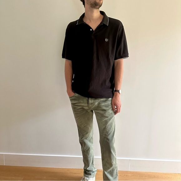 CHAPS  BLACK SHIRT SLEEVE POLO - XL - Picture 5 of 14